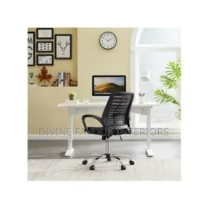 Mesh Fabric Office Chair With Height Adjustable Desk