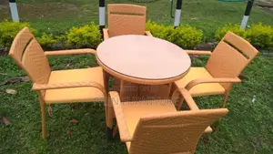 Rattan Chairs Full Set With Canter Table Glass Top