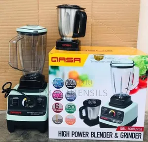 High Power 2in 1 Qasa Blender With Steel Grinder