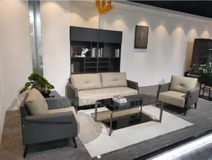 New Modern Office Leather 5 Seaters Sofa Chair