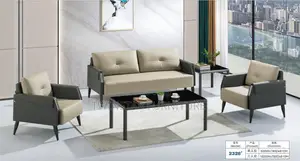 New Modern Office Leather 5 Seaters Sofa Chair