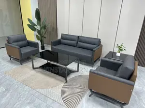 New Modern Office Leather 5 Seaters Sofa Chair