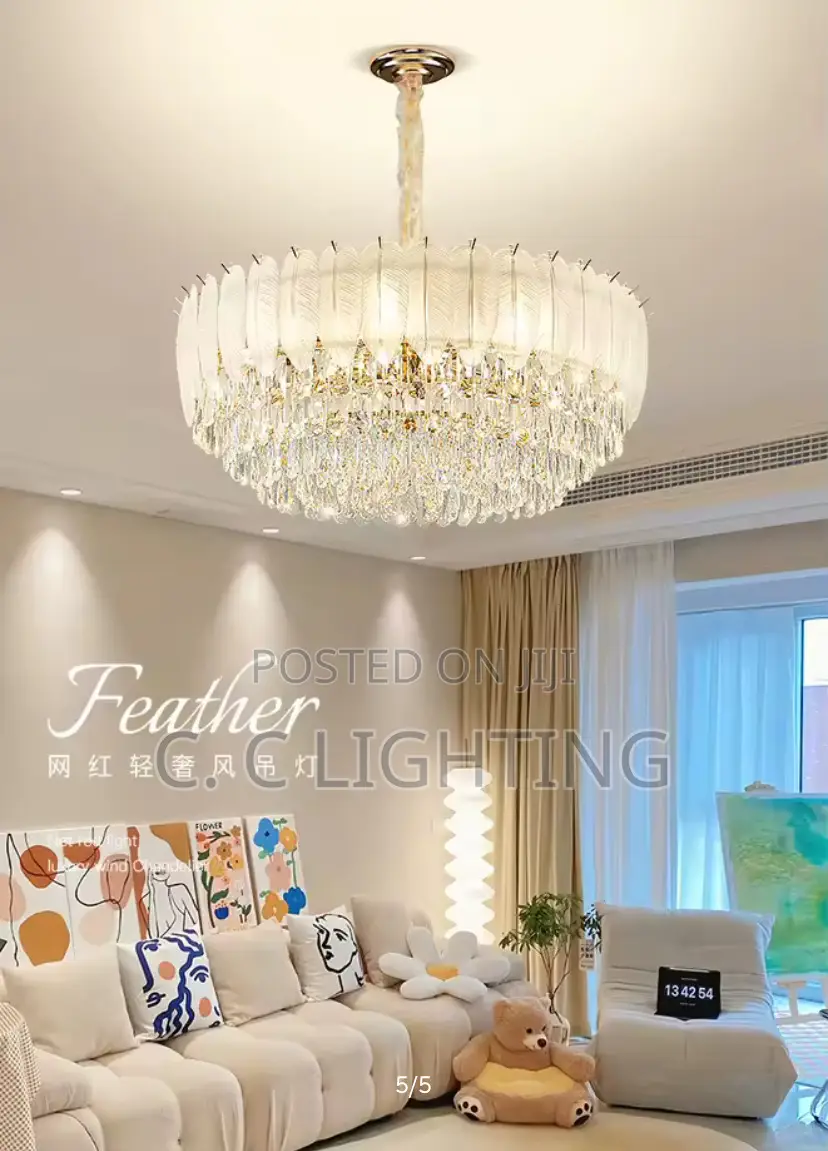 Crystal Chandelier Feather  Light