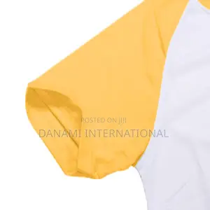 White and Yellow Short Sleeve T Shirt