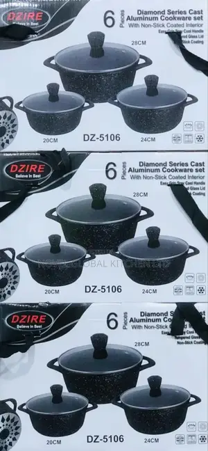 Dzire Pieces Diamond Series Cast Aluminium Cookware Set