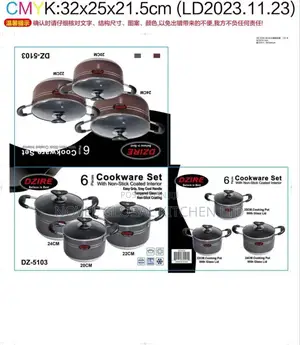 6 Cookware Set With Non-Stick Coated Interior