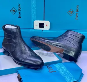 Italian Classic Leather Ankle Black Shoe