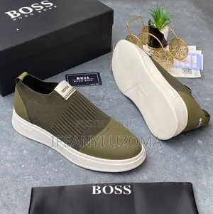 Hugo Boss Green Color Sneakers Shoe