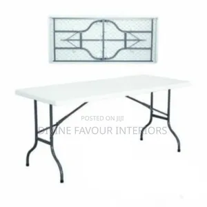 6ft Strong Plastic Foldable Table 6-8 Seater - White