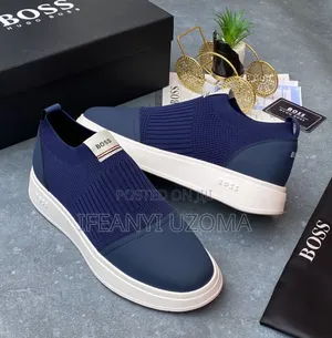 Hugo Boss Blue Color Luxury Sneakers Shoe