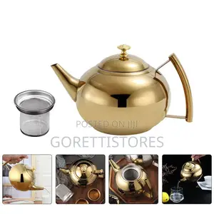 2 Litres Gold Colour Coffee/Herbs Teapot