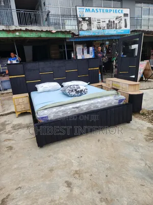 6by6 Bed Frame With Dresser and Side Drawers