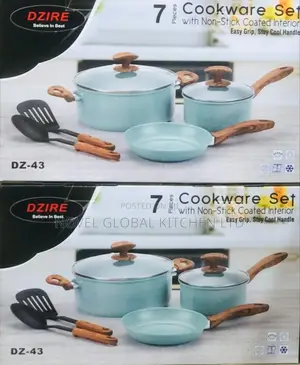 7pieces Cookware Set Non-Stick Coated Interior Design