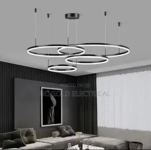 Modern Led Chandelier Brushed Rings Home Lighting Ceiling