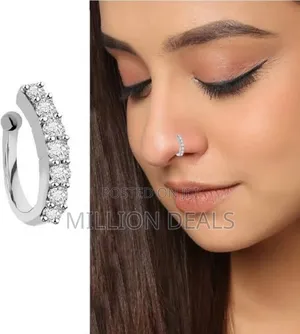 Magnetic Silver Iced Ladies Nose Ring