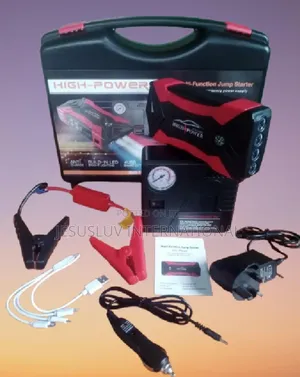 Portable Car Battery Jump Starter With Air Compressor Pump