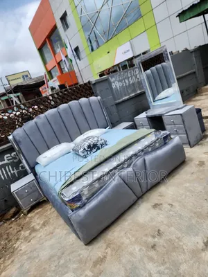 Complete Set of Grey Padded Bed
