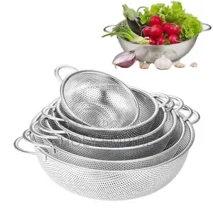 304 Stainless Steel Large Rice Washing Bowl Silver