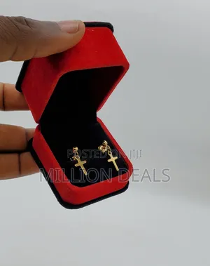 Cross Drop Down Stainless Men’S Punk Earrings
