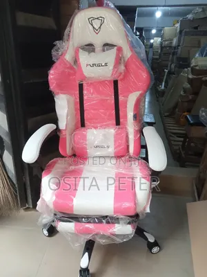Furgle Gaming Chair Pro Series Pink and White Color