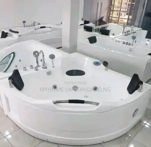 Double Jacuzzi Tub Complete Set White