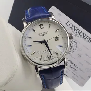 Longines Inspired Blue Leather Strap Watch