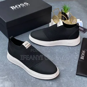 Hugo Boss Classic Black Color Sneakers Shoe