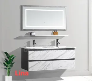 120×47cm Luxury Double Cabinet Basin White Led Mirror