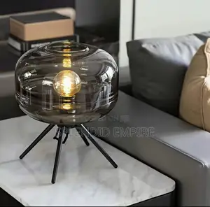Smoky Glass Table Bedside Lamp