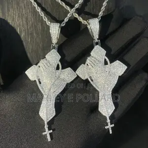 Moissanite Diamond Cross Sterling Silver Tennis Chain