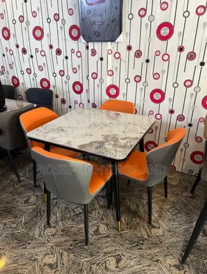 Square 90cm X 90cm Marble Dinning Table 4 Sitting Chairs