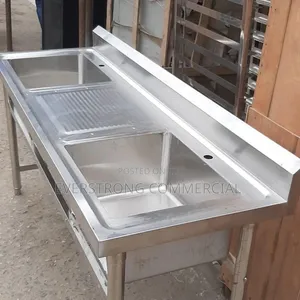 Commercial Stainless 2bowl With Centre Side