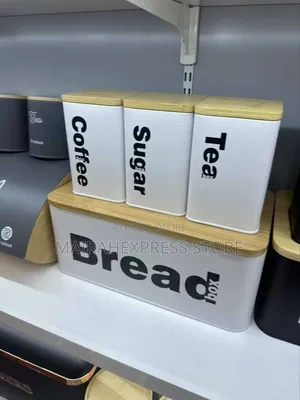4 in 1 Bread Bin, Tea, Sugar and Coffee Set