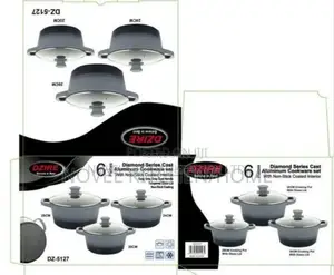6 Pieces of Diamond Series Cast Aluminium Cookware Set