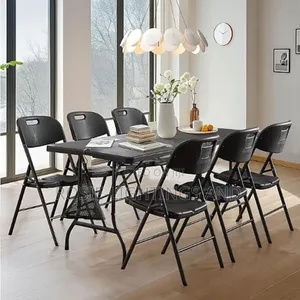 Outdoor Foldable Table Chairs ( 6 Chairs)Set