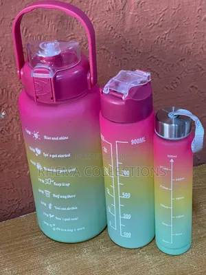 3in1 Motivational Water Bottle With Straw