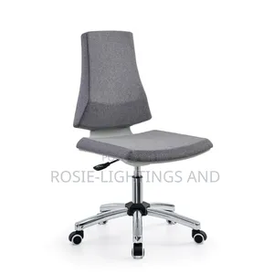 Armless Fabric Swivel Studio Ergonomic Chair