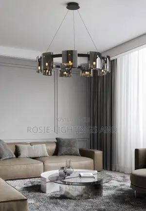 Luxury Crystal Chandelier With Smoky Glass 1000mm (Black)