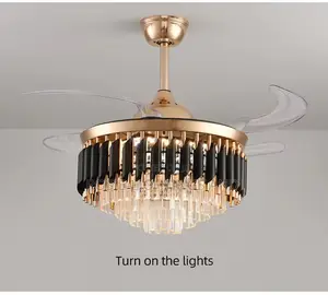 Modern Customized Crystal Chandelier With Fan (500mm)