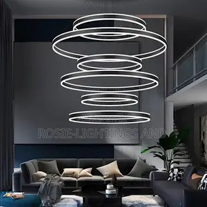 Luxury Nordic 6 Rings Chandelier In Black