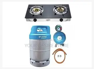 Cepsa 12.5kg Cylinder,Glass Top Burner,Regulator, Hose/Clips