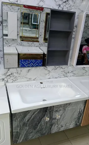 Grey and White Cabinet Basin