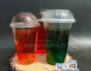 16oz Plastic Disposable Smoothie / Parfait Cups With Lid 50pcs