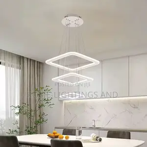 3 Step Square Led Chandelier (White)