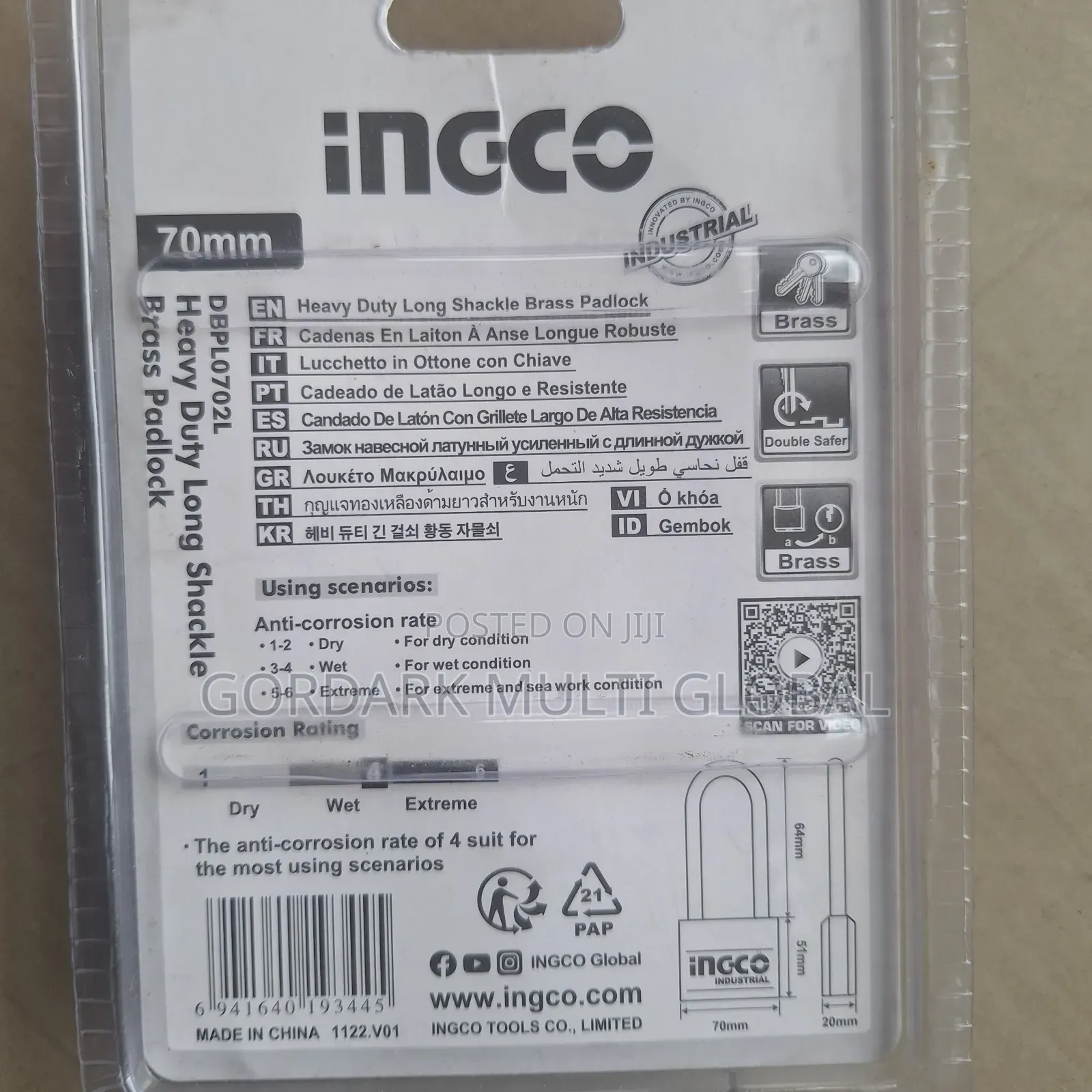 70mm Brass Padlock