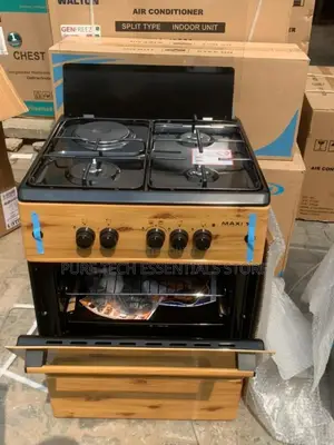 New Maxi 60x60 Wooden Color Gas Cooker