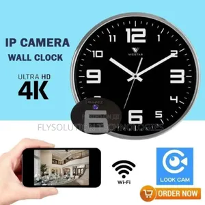 Hidden Wifi/ Ip Wall Clock Surveillance Spy Camera