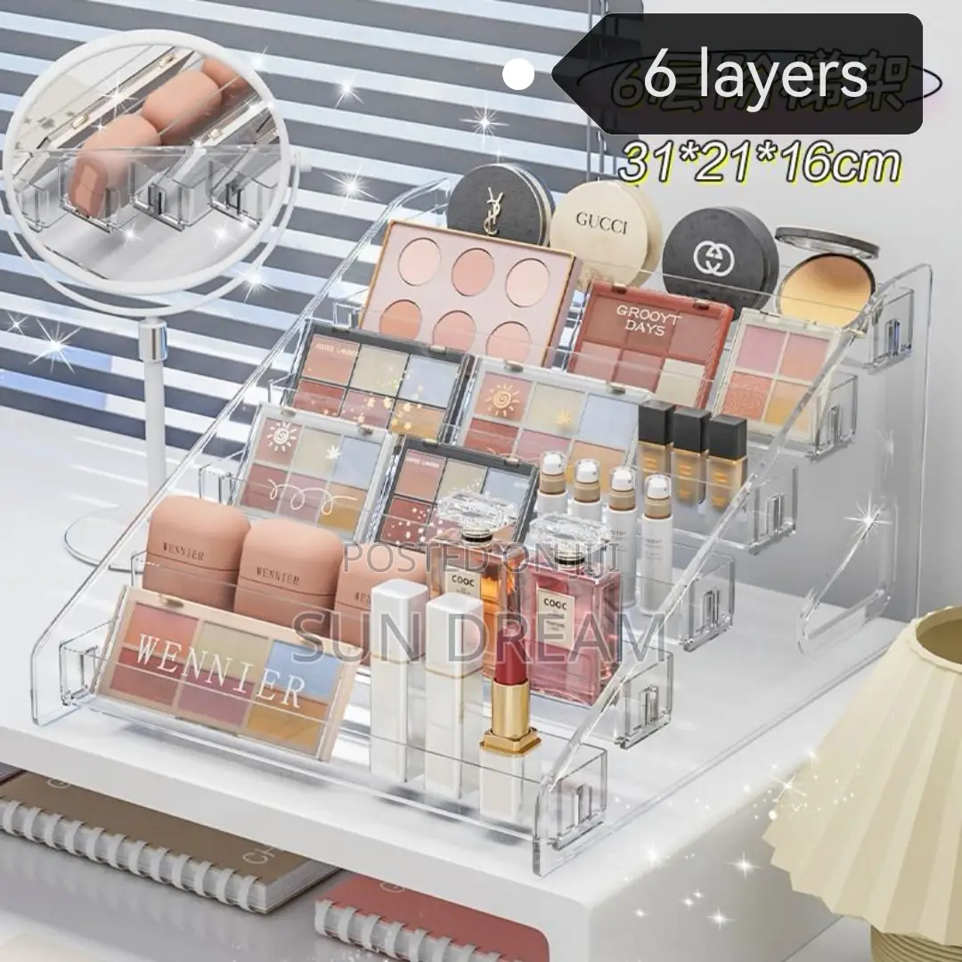 6 Layers Storage Table Organizer Nail Gel Display