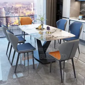 Luxury Nordic Italian Marble Dinning Table Set (By 6 )