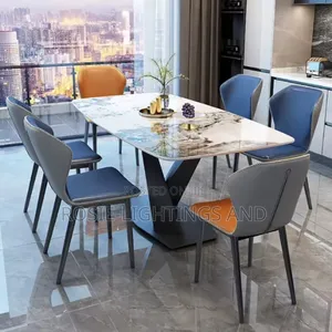 Luxury Nordic Italian Marble Dinning Table Set( by 6)
